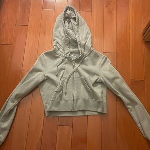 hollister cropped zipped hoodie